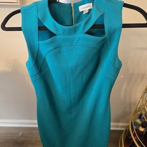 Calvin Klein Teal Sleeveless Sheath Dress